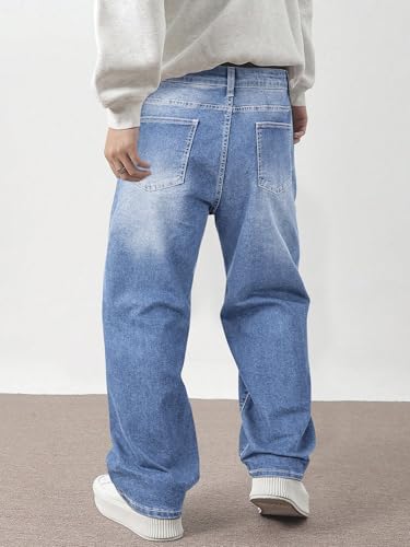 Image of JMIERR Men's Baggy Y2K Jeans Stretch Loose Fit Wide Leg Denim Pants | 5 Pockets, Oversized Casual Trousers, Vintage Relaxed wash, Breathable Cotton Blend，Hip Hop, Skater Streetwear, All-Season