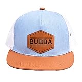 Knuckleheads Sun Cap Baby Boy Toddler Bubba Adjustable Trucker Hat Blue Flat Brim Mesh Back Unisex Sun Hat M 2-5 Years