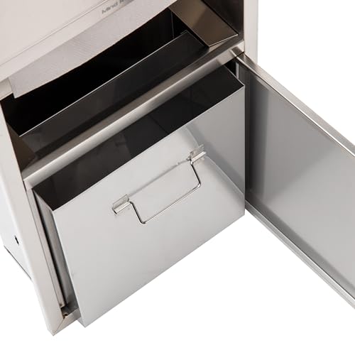 Image of Mind Reader Paper Towel Dispenser and Trash Can, Wall-Mounted, Bathroom, Stainless Steel, 13.5 inch L x 29.5 inch H x 5.75 inch D, Silver