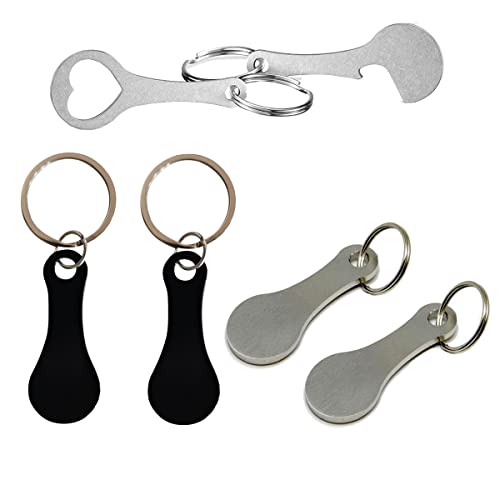 Counius 6 PCS Einkaufswagenlöser Edelstahl Abziehbarer Einkaufswagenchip Einkaufschip Schlüsselanhänge für alle Einkaufswagen Cover