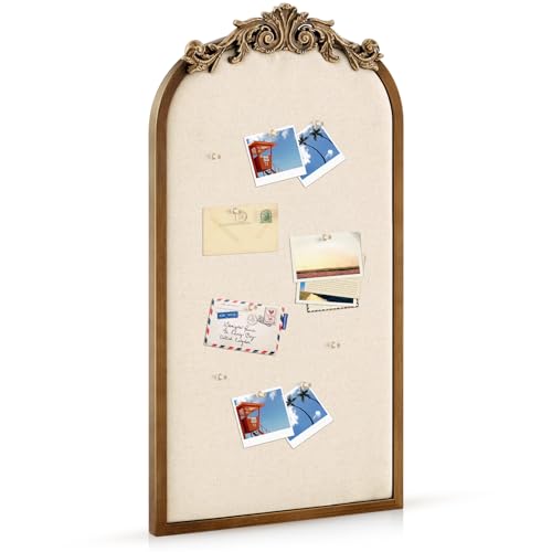 Wonderjune Vintage Framed Pin Board Linen Display Bulletin Board Large