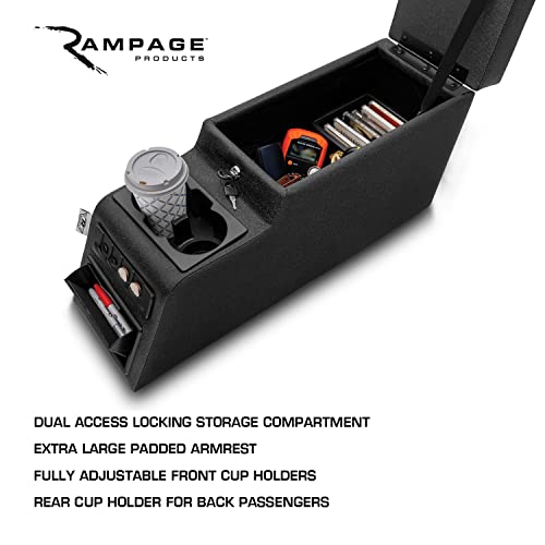 Rampage Deluxe Locking Center Console Black Denim 31515 Fits 1976