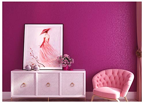 Papel pintado Minimalista moderno fucsia rollo de papel no tejido para la decoración del hogar Oficina del hotel Sala de estar Cocina Cover