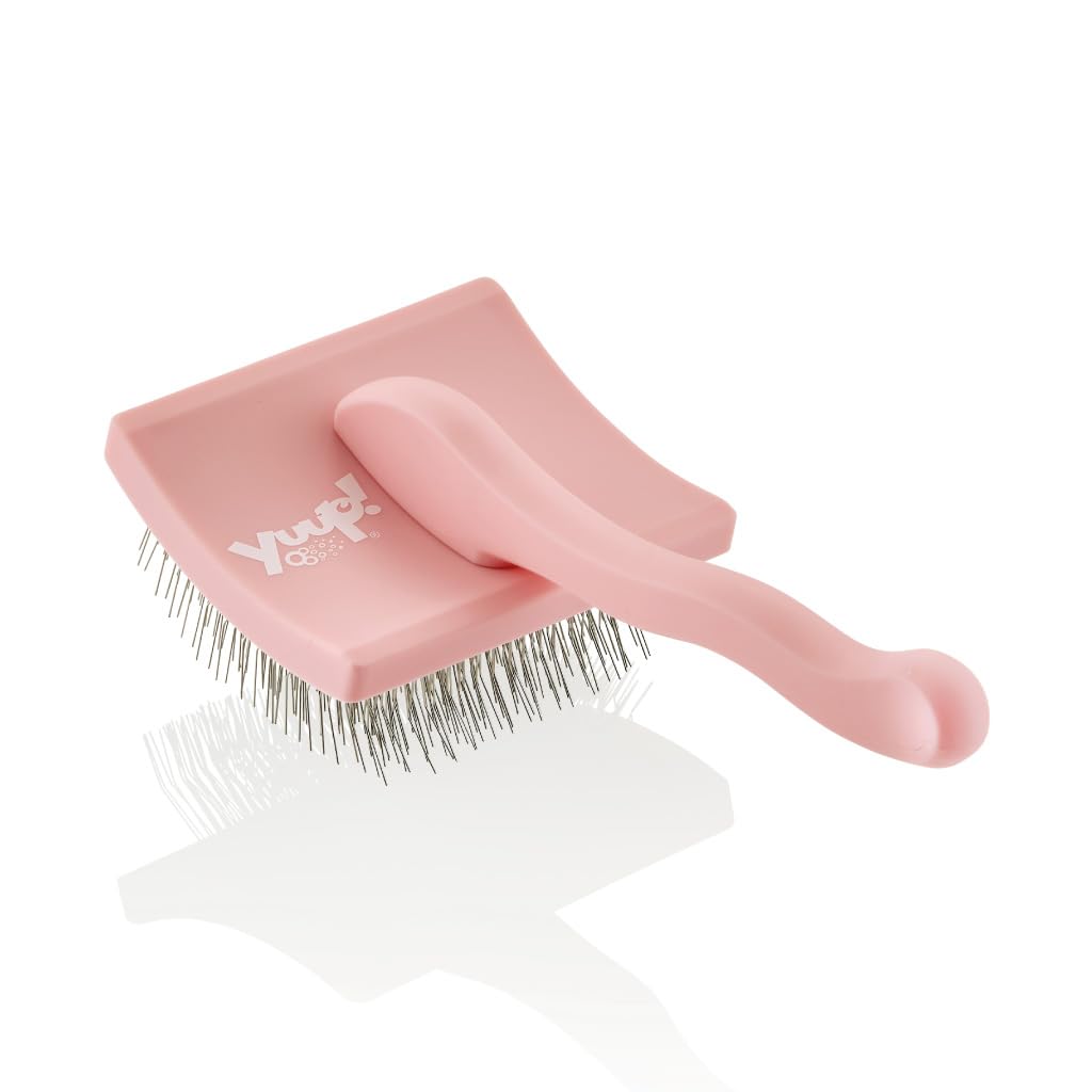YUUP! - PINKBRUSH Cardatore professionale a denti lunghi e ad alta densità, Spazzola per cani e gatti, accessori per toelettatura cane e gatto