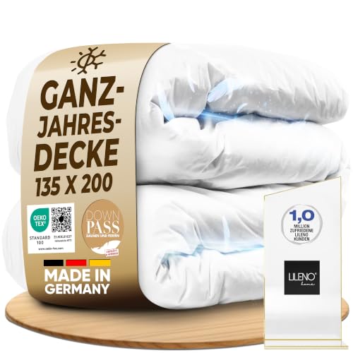 LILENO HOME Daunendecke 135x200 Ganzjahresdecke (90% Daunen / 10% Federn) –