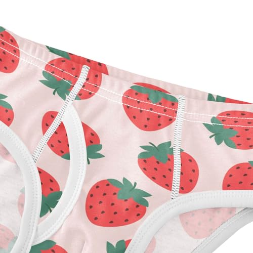 ALAZA Pink Strawberry Fruit Lovely Boys' Briefs Soft Underwear Available in Sizes 2t-8y4