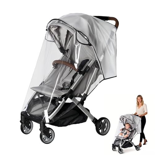 Housse de Pluie Universelle pour Poussette, Protection Imperméable Contre la Pluie, le Vent et la Neige - Compatible avec la Majorité des Modèles,...