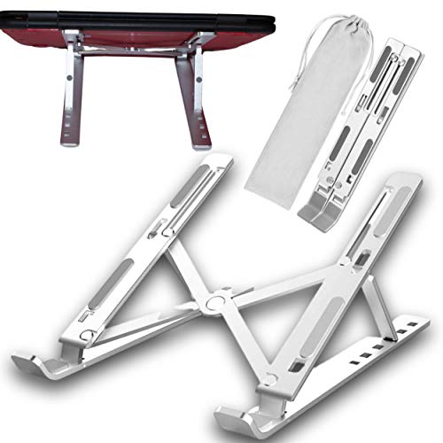® Halterung für Laptop/Tablet, verstellbar, leicht, Aluminium, silberfarben, kompatibel mit MacBook, iPad und PC 10 Zoll bis 15,6 Zoll [1