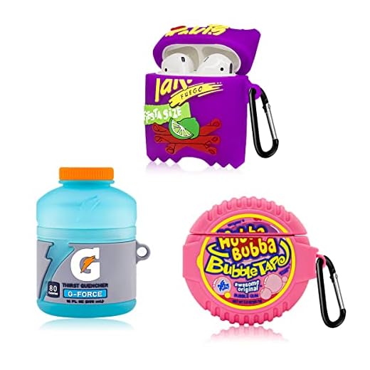 [3Pack]Cute Airpod Case for Airpod 2/1, 3D Cartoon Kawaii Bubble Gum&Sport Water&Takis Potato Airpods Cover Food Design Girl Boys Fashion Fun Protective Skin Accessories Silicone Case for Airpods 1&2
