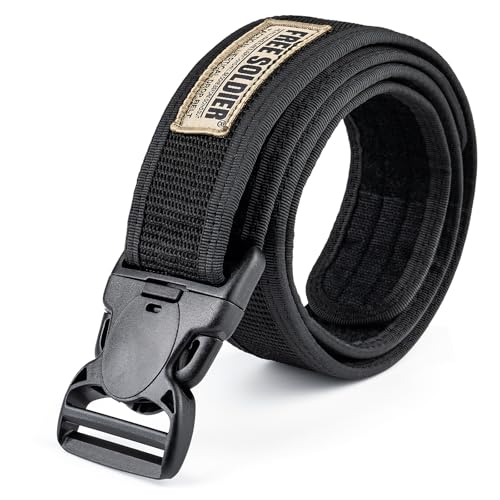 FREE SOLDIER Taktischer Gürtel Herren Schwerlast MOLLE Taillengürtel Schnelle Veröffentlichung Militär Gürtel für Männer Nylon Sicherheitsgurt für Airsoft, Aktivitäten im Freien, Arbeiten (Schwarz)