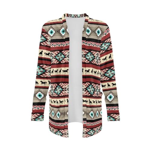 Image of Biyejit Women's Long Sleeve Open Front Cardigan Casual Loose Lightweight Cardigans with Pockets Drape Cardigan