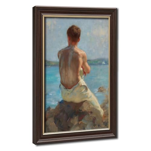 Poster The Lighthouse de Henry Scott Tuke cadre à suspendre impression sur toile salon chambre