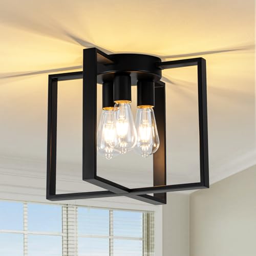 3-Light Semi Flush Mount Ceiling Light, 14.5