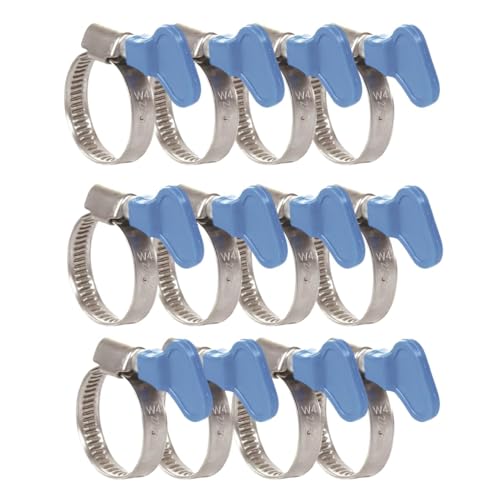 Image of NEW WARE Adjustable Stainless Steel Hose Clamp 1 /2 Inch | With Key | For Plumbing, Automotive & Mechanical Applications | Pack of 12