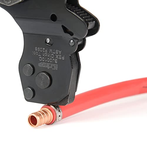 Icrimp F2098 Ratchet One Hand Pex Cinch Clamp Fastening Tools For Clamping Pipe Tubing 3/8", 1/2", 3/4", 5/8" And 1" Easy Operation Stainless Steel Clamps With Holster #TOP6