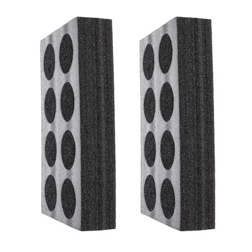 HOOTNEE Plateaux Porte-Gobelets Lot de 2 Supports en Mousse Noire 8 Trous pour Verres Tasses Boissons à Emporter pour Camping Voiture Caravane Bateau