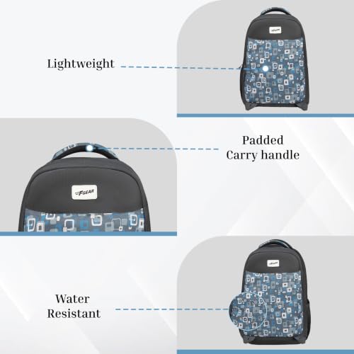 Image of F Gear Ryto Black 35L School Backpack with 3 Spacious Compartments, 1 Front Pocket & Side Bottle Holder, Airflow Padded Back, Lightweight & Durable Bag for School, Tuition, Travel and Work