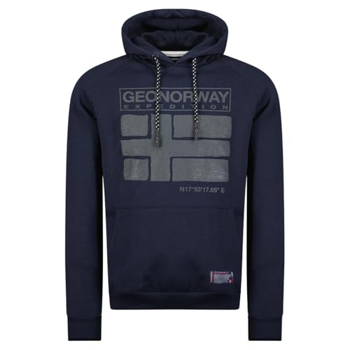 Geographical Norway Gariceama Men Sudadera con Capucha, Azul Marino, XL para Hombre