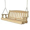 Amish casual heavy duty 800 lb mission treated porch swing with hanging chains 4 foot unfinished  urban country home decor
