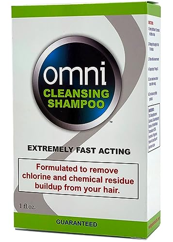 Omni Detoxifying Hair Cleansing Shampoo- Fast Acting Anti Residue Shampoo - Scalp Clarifying Formula for Dry Hair - Anti Chlorine Post Swim Shampoo, 1 Oz