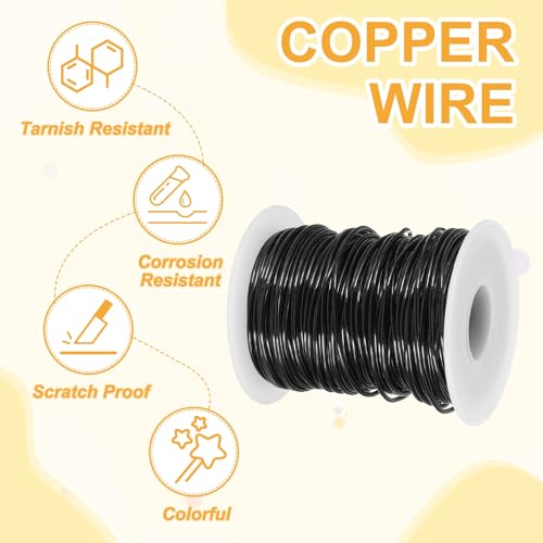 Alambre de aluminio negro de 1,5 mm para bisutería, hilo flexible de 100 pies para manualidades 5