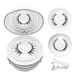 Meylora Magnetic Eyelashes with Applicator Natural Look, Reusable Eyelashes Magnetic Lashes, No Glue Needed Wispy False Lashes Kit Easy to Wear and Remove (Natural+Camellia)