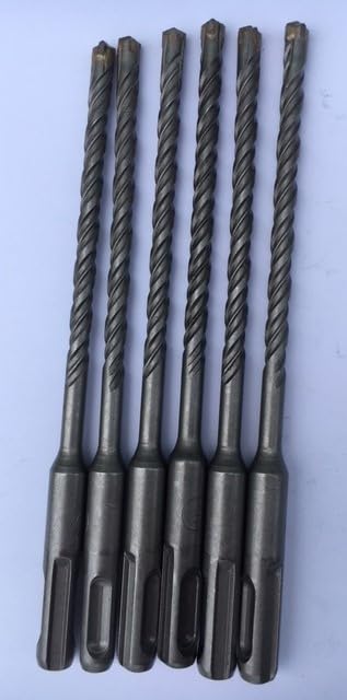 6 PACK OF 6mm x 160mm, Cross Tip, SDS Plus Masonry Drill Bits, for Masonry Brick, Concrete - Image 2