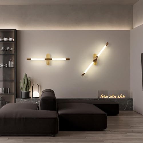 Image of Glowave Modern Golden 600mm Metal LED Long Tube Wall Light - Warm White