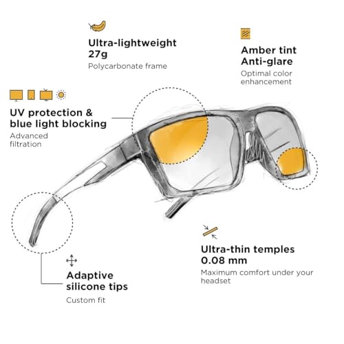 Image of Horus X • Gaming Glasses • Blue Light Blocking Computer Screen Glasses | Anti Fatigue & Eyestrain | ONE Amber