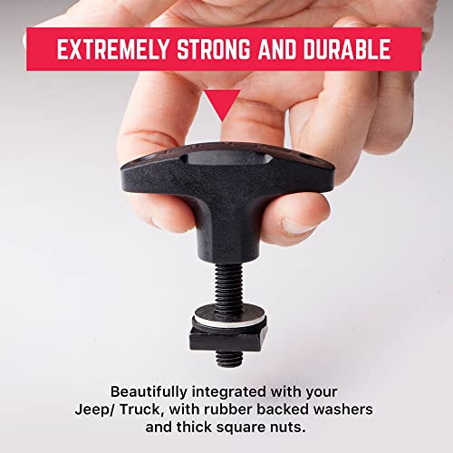 Image of GPCA Quick Release Tie Down Anchor T-Handle M8 25mm for Jeep | Screw with Nuts, Jeep Hardtop Removal, Heavy-Duty Truck Bed, Cargo Tie Down Hooks, 4x4 Off-Road Accessories (6PC, Black)