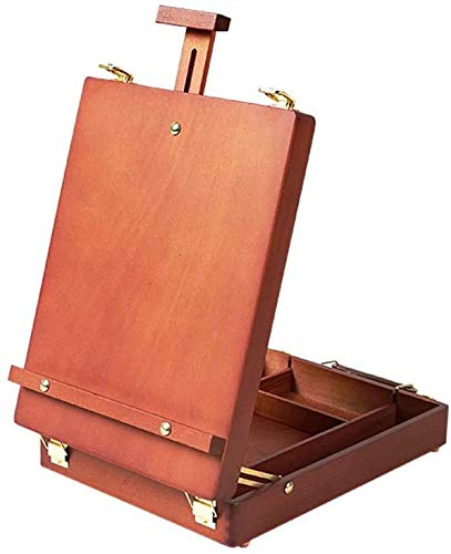 NZPOST Caballetes de Mesa para Pintar Soporte de Madera para Pintar Cajón portátil de Almacenamiento Caballete de Escritorio Soporte de exhibición de Lienzo para póster Caballe