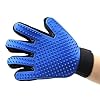 Pet Hair Removal Glove Gentle Pet Grooming Glove Brush De shedding Glove Grooming Glove for Dogs Cats and Horses with LongShortCurly Hair Pet Hair Removal Glove 1 Pack Right Hand Blue