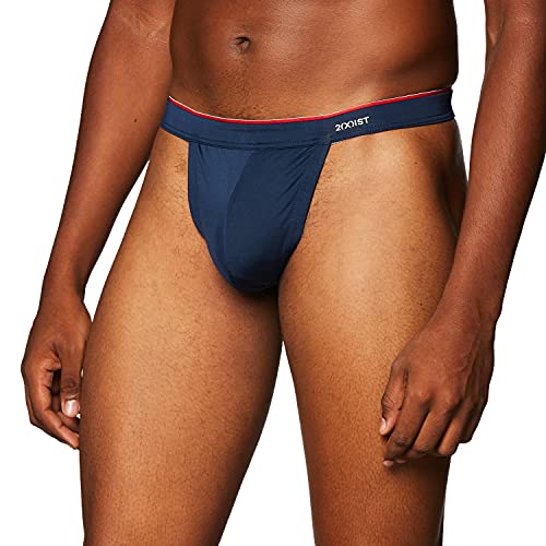 2(X)IST Men's Sliq Micro Y-Back Thong, Varsity Navy, Large