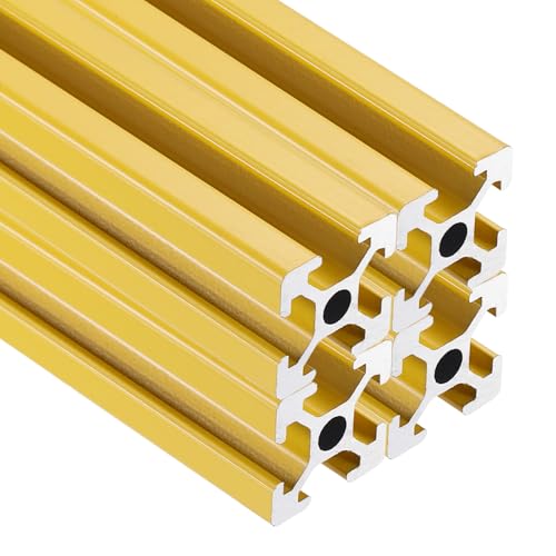 sourcing map 4Pcs 300mm 2020 Aluminum Extrusion Profile Yellow