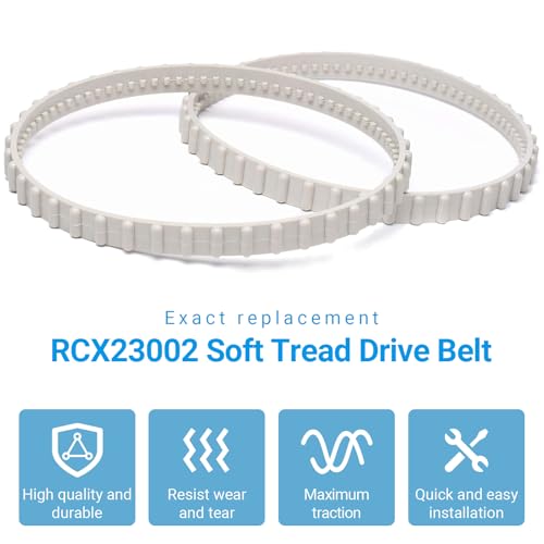 Image of (2 Pack) AR-PRO RCX23002 Replacement Soft Tread Drive Belt - Premium, Heavy-Duty Rubber Pool Cleaner Parts | Compatible with Aquavac Tiger Shark (Plus and QC) and SharkVac Pool Cleaners
