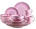 MÄSER Ossia Vajilla de 16 Piezas para 4 Personas, Estilo Vintage mediterráneo, Cerámica, Rosa