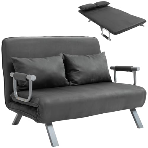 HOMCOM Canapé-lit 2 Places, Fauteuil Convertible avec Dossier réglable en 5 Positions, Chaise...