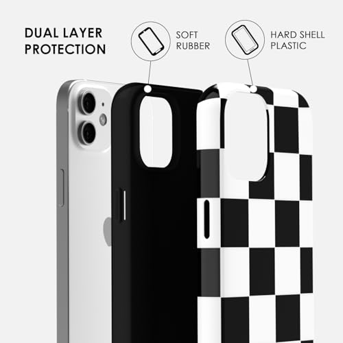 Coque iPhone 11 noir damier solution style et anti rayures