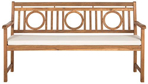 Safavieh Pat6736A Outdoor Collection Montclair 3 Seat Bench, Natural/Beige #TOP22
