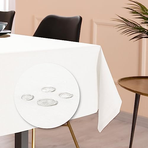 Hiser Tovaglia Antimacchia Rettangolare, Impermeabile Tovaglie Antipolvere Interno ed Esterno Poliestere Cucina Soggiorno Decorazione da Tavola (D, 140x220cm