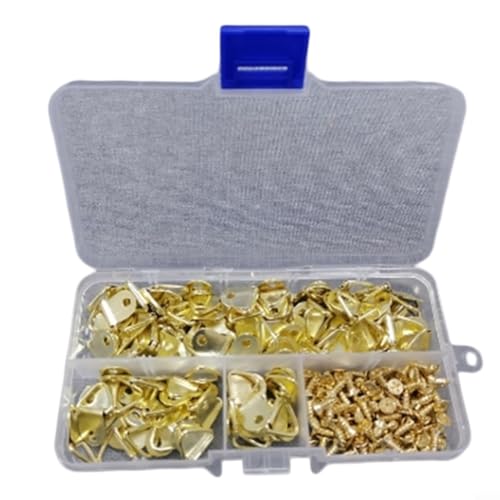 Lot de 100 anneaux triangulaires en D avec vis pour montage mural, cadres photo, affiches et décoration de miroir