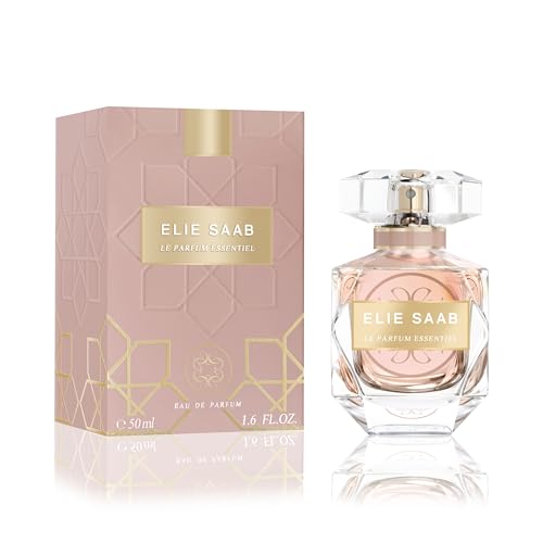 Elie Saab Le Parfum Essentiel 50 ml – Eau de Parfum für Frauen – Blumiger Chypre-Duft – Strahlende Noten von Orangenblüte, Jasmin, Gardenie und Patschuli – Transparenter Glasflakon
