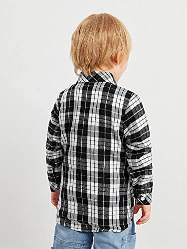 Toddler Baby Girl Boys Christmas Outfits Plaid Flannel Shirt Long Sleeve T-Shirt Tops Kid Clothes(3-4 T) #TOP3