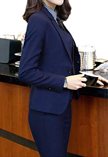 Jydress Women's 3 Piece Elegant Formal Business Lady Office Suit Set Work Wear Royal Blue #TOP1