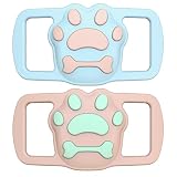BASUMIU 2 Pack Dog Collar Holder for AirTag, Silicone Airtag Case for Dog Collar, Waterproof Dog Tra