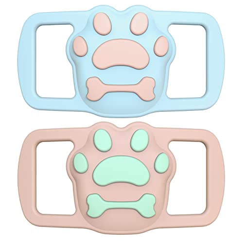 Basumiu 2 Pack Dog Collar Holder For Airtag, Silicone Airtag Case For Dog Collar, Waterproof Dog Trackers For Apple Iphone, Airtag Pet, Dog Airtag Holder #TOP3