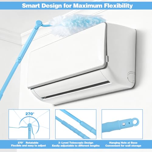 Kuvarix 52 Pezzi Duster Ricariche Compatibile Con Swiffer, Kit Per Piumini Cattura Polvere Con 1 Manico, 1 Manici Telescopici, Piumini Catturapolvere Per Capelli, Polvere, Sporco - 4