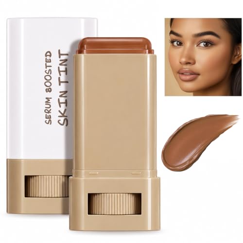 Skin Tint Beauty Balm Serum Boosted Skin Tint Foundation Stick Concealer Contour Stick for Black Women Tinted Moisturizer Full Coverage Foundation Makeup with Natural Finish (#03)