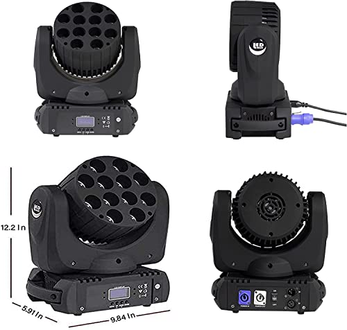 Shehds Moving Head Light Beam Wash Led 12X12W Rgbw 4In1 Dj Lights Lighting Professional 9/16 Channels Dmx512 Uplighting Strobe Effect Stage Lights For Christmas Events Night Clubs Disco Ktv Bar Show #TOP4