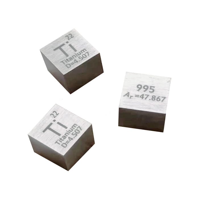 Image of Generic 99.6% High-Purity Titanium Cube, 10mm, 25.4mm, 38.1mm, Lightweight Metal Cube for Sample, Element Collection, Processing, Teaching, Industrial Use